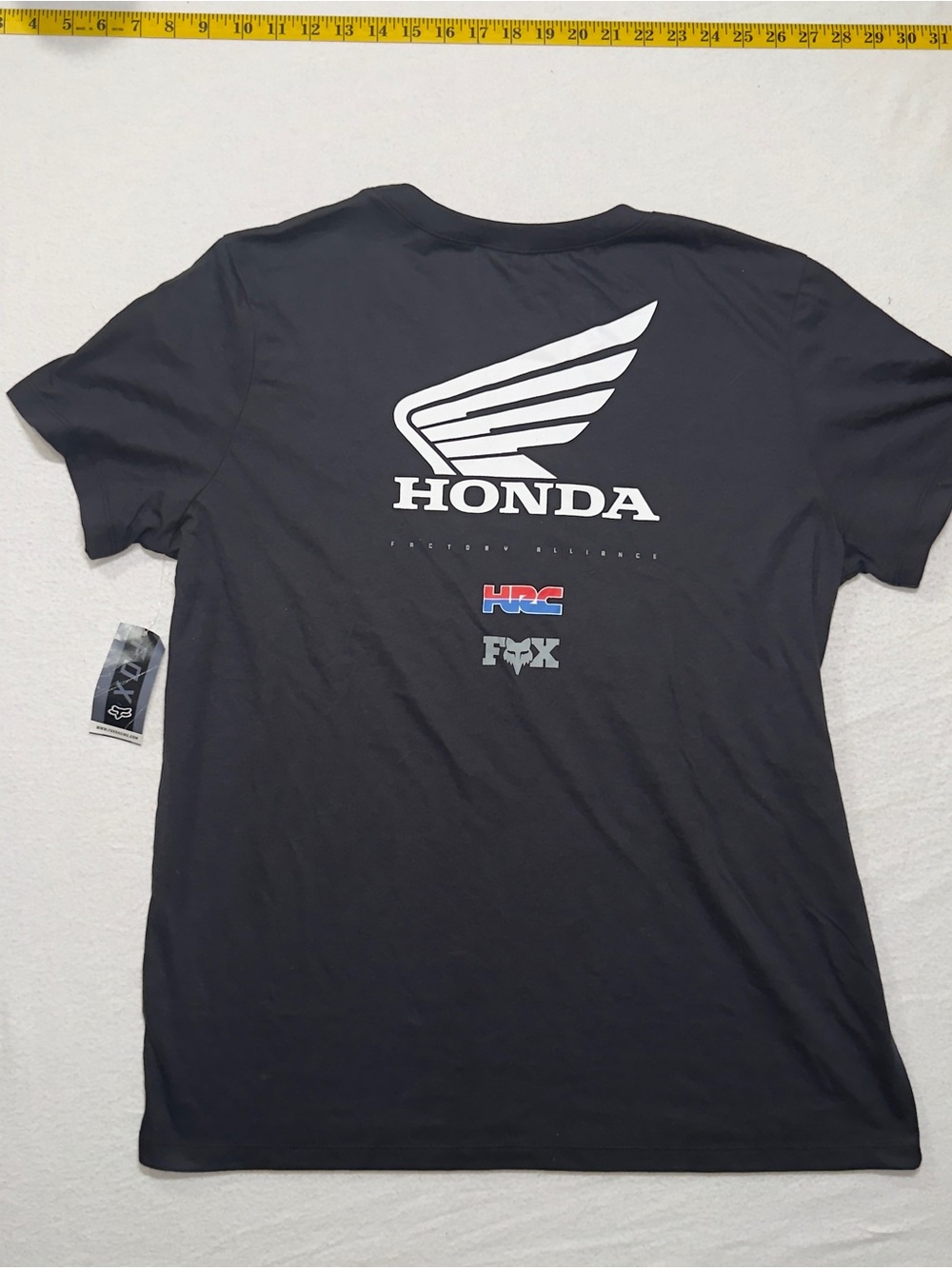 Fox x Honda Black Logo Short Sleeve Tee NWT - Picture 4 of 4